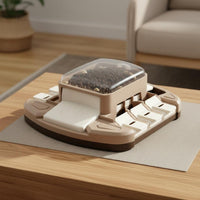 Brain-Teaser Feeder Tray Sliding Covers Pet Feeding Tray Square Shape for Dogs