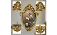 Resin Picture Frame Vintage Oval Picture Frame Gold Toned for Living Room