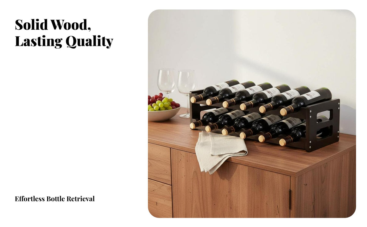 Vino Bottle Display Stand Decorative Vino Display Stand Stylish Design Household Storage for Homeowners, Adults, Home Bar, Dining Room, Kitchen