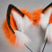 Animal Ears and Tail Set Soft Animal Costume Set Easy to Wear for Cosplayers, Cosplay, Halloween