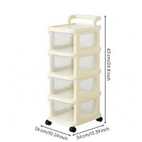 Transparent Drawer Cart Space-Saving Drawer Stack Rolling Storage Utility Organizer