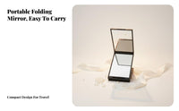 Foldable Design 4 Panel Folding Mirror Portable Back of Head View Mirror Handheld or Stand Use for Women, Men