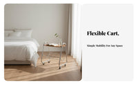 2-Tier Wheeled Rack Minimalist and aesthetic Bedside Table With casters for Beside a Sofa