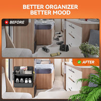 RV Double-Layer Door Shoe Rack Wall-Mounted with Hooks