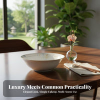Bone China Tableware Set, Gold Rim, Embossed, Modern Minimalist, Multi-Piece, Gift for Home & Business
