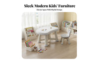 Child-Safe Design Peanut Shaped Kids Desk Sturdy Construction Kids Table and Chair Set Rounded Edges children's Study Desk and Chair Easy to Clean for Preschoolers, Daycare Providers, Playroom, Nursery, Classroom, Art Corner