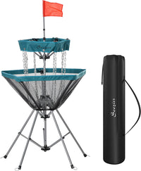 12-Chain Portable Metal Disc Golf Basket Target for Outdoor Practice