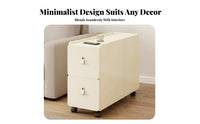 Mobile Nightstand Easy to Clean Rolling Side Rolling Side Table with Drawers