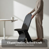 Curved Backrest Chair Sturdy Wood Frame Dining Seating Retro Aesthetic Upholstered Seat for Homeowners, Adults, Kitchen