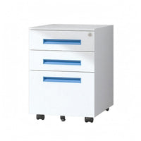 Rolling Filing Cabinet White Mobile Storage Cabinet Matte Finish