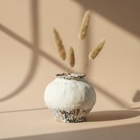 Round Terracotta Vase Handcrafted flower Vase Distressed Finish Home Decor for Living Room