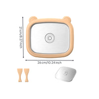 Bear-Shaped Rolled Ice Cream Plate with Spatulas Instant Manual Ice Cream Pan Non-Electric Dessert Maker Food-Grade for Families