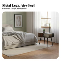 sturdy Wood Construction Nightstand with Drawers and Shelf elegant aesthetic Single-Drawer End Table with Shelf Distressed Finish Bedside Cabinet Modern Design for Homeowners, Parents, Students, Guest Room, Hallway, Office, Nursery