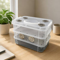 Mealworm Breeding Box Ventilated Two-Layer Breeding Kit Transparent for Desktop