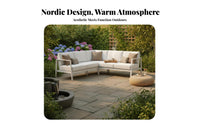 Waterresistant Sofa and Chair collection sun-resistant Patio Set Nordic Design Outdoor Seating Group for Business Owners, Families, Homeowners, Terrace, Courtyard, Backyard, Balcony
