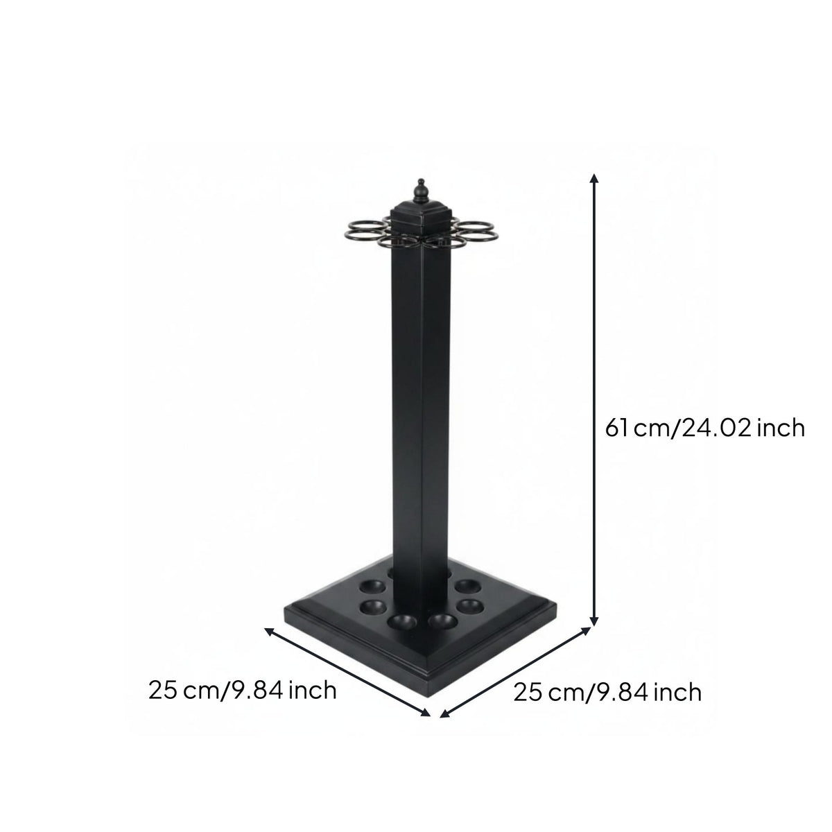 8 Hole Cue Rack Freestanding Heavy Metal Cue Stand Stable Base for Game Room