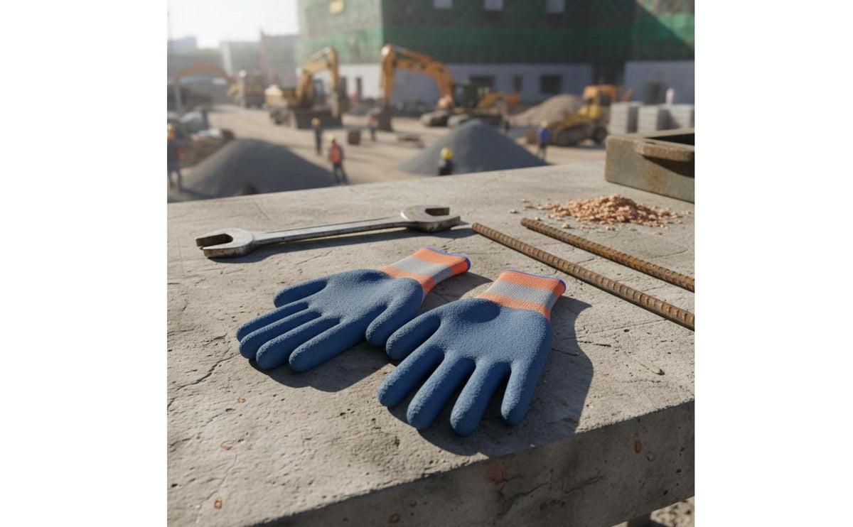 Odorless Heavy Duty Construction Gloves Flexible Rubber Coated Work Gloves Breathable Snug Fit for Laborers, Mechanics, Machining, Auto Repair, Gardening