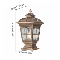 European Design Outdoor Pillar Lantern Waterproof Garden Column Lamp Weather Resistant for Courtyard, Pathway