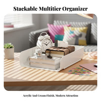 Stackable standard-size document Holder Space-Saving Desktop Storage Easy to Clean for Students