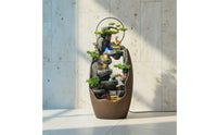Rockery Waterfall Feature Tranquil Landscape Design Feng Shui Water Feature Misting Effect Bonsai Foliage Water Waterfall Feature
