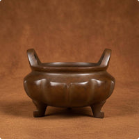Lotus Incense Burner Brown Metallic-Like Finish Copper Incense Burner Side