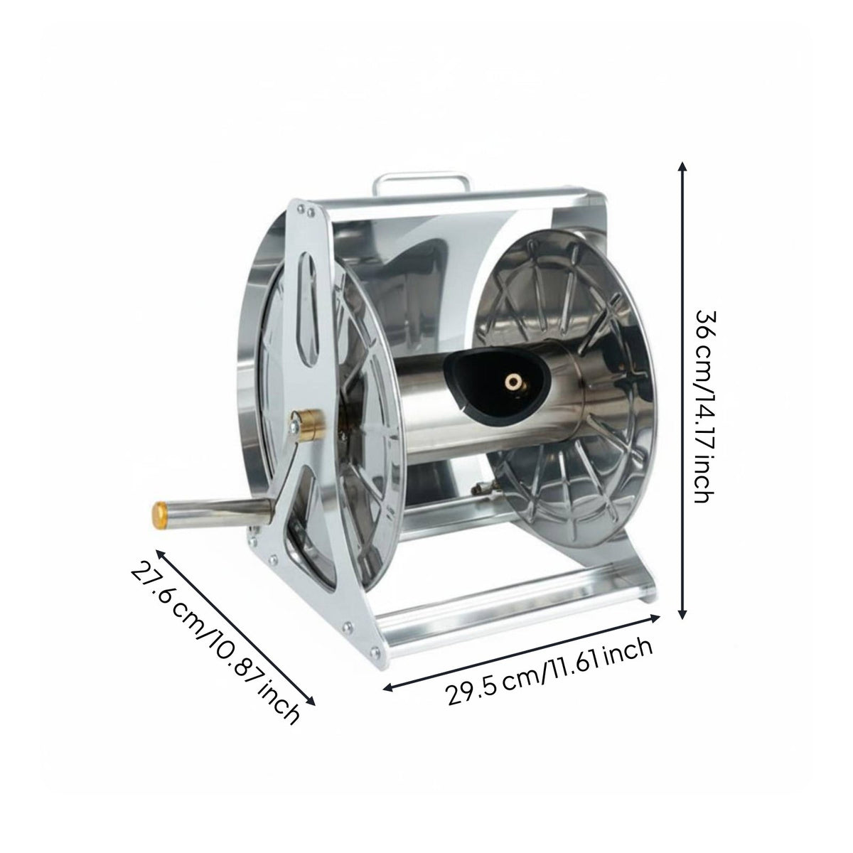 Stainless Metal Water Conduit Reel Easy to Use Wall Mounted Hose Reel
