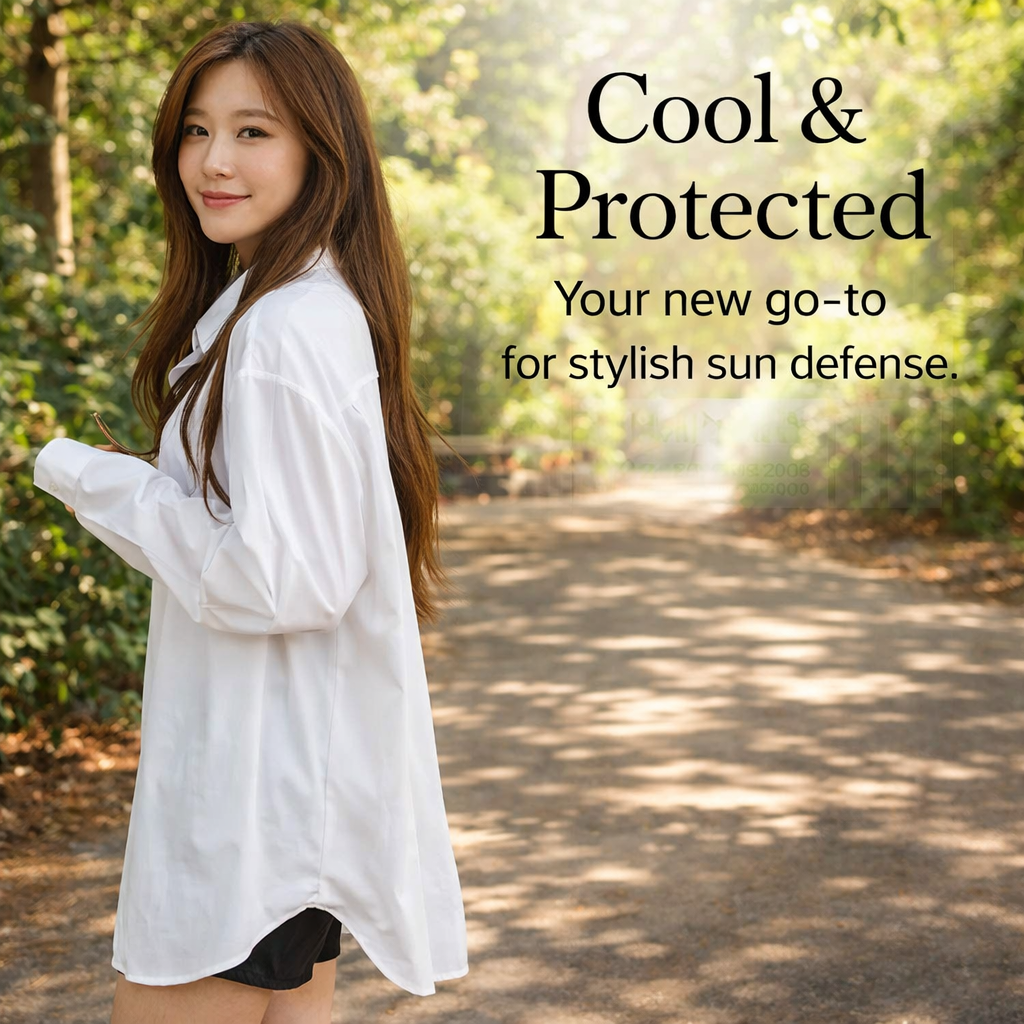 Long Sleeve Tops for Women with UPF50+ Sun Protection and Ice Silk Cooling Material, Swim for Swimming and Outdoor Activities