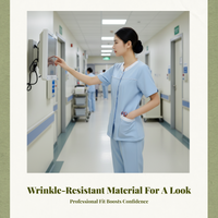 Wrinkle-Resistant Scrubs Set for Women Medical Uniform