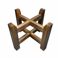 Wheeled Plant stand hardwood Wood Construction Pot Pedestal Multi-Purpose With Rolling Casters for Balcony