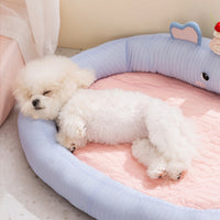 Small Dog Cooling Bed Ice Silk Material Cooling Pet Nest Supportive Raised Rim