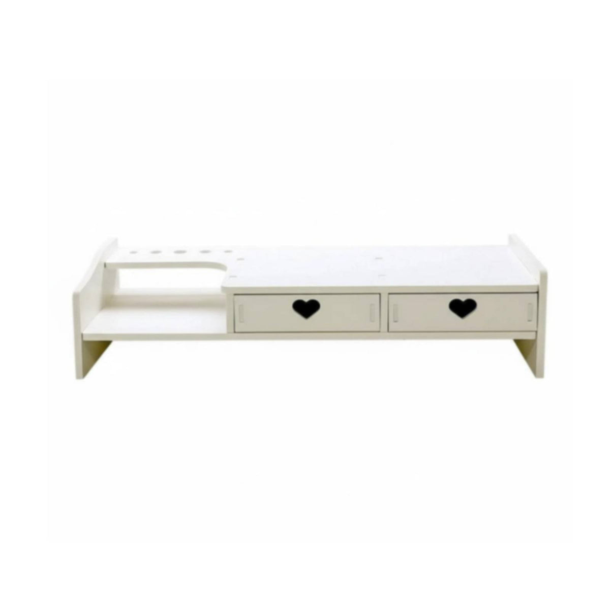Space Saving Monitor Riser with Drawers Ergonomic Design Laptop Stand with Storage Easy Assembly Office Supply for Dorm Room