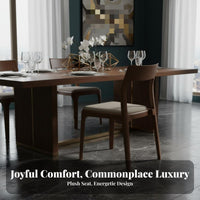 Upholstered Wooden Side Chair Nordic Design Stackable Wooden Frame Chair Space-Saving Fully Assembled for Hoteliers, Hotel, Cafe
