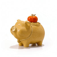 Pig-Shaped Money Bank Sculptural Pig Statue with Platform Stylish