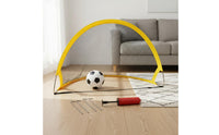 2 Pieces Indoor Outdoor Use Kids Foldable Soccer Goal Set Spring-up-up Design Portable Soccer Net Sports Toy for Backyard