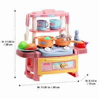 Play Kitchen with Realistic Sounds and Lights, Educational Kids Kitchen for 4-6 Years, Interactive Toy Kitchen Set for Imaginative Role-Play