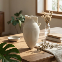 Decorative Vase Sculptural Vase with Base Faux Jade Sculpture for Living Room