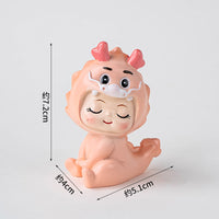 粉色可爱龙宝宝满月百天周岁蛋糕装饰品摆件生日帽甜品台烘焙插件