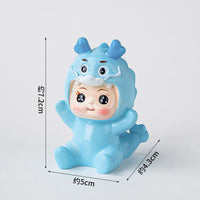 粉色可爱龙宝宝满月百天周岁蛋糕装饰品摆件生日帽甜品台烘焙插件