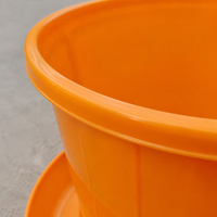 Chicken Feeder 20kg, Automatic Feeder for Poultry, Ducks and Geese, Robust Yellow Feeding Trough 53cm High