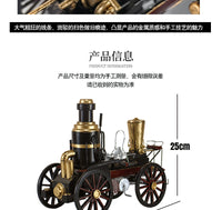 北欧风格老式蒸汽火车头手工模型装饰摆件金属工艺品影视道具饰品