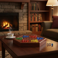Chinese Checkers Board with Storage Drawer Deluxe Design 6 Player Marble Game