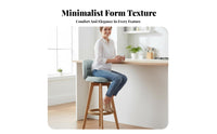Upholstered Swivel Stool with Backrest High-Density Foam Padding Counter Chair