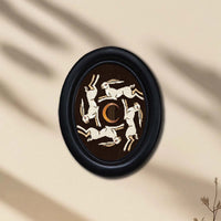 Gothic Art Photo Frame, Oval Wooden Picture Frame for Wall or Table