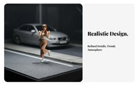 1:64 Scale Female Figure Dynamic Pose Heart Gesture Miniature Doll Model Car Display Figure Highly Detailed