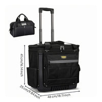 Rolling Tool Bag Zippered Top Tool Bag with Wheels Multiple Pockets