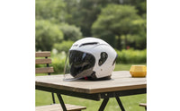 Half-Style Motorcycle Helmet Glossy Motorcycle Helmet with Face Visor Streamlined Detachable Liner for Commuters