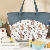 Polyester Maternity Tote Bag Adjustable Shoulder Strap Waterproof Maternity Bag Zippered Top Large Capacity for Outings