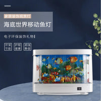 仿真观赏鱼灯海底世界水族灯LED海景灯桌面家居装饰台灯小型鱼灯