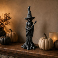 Halloween Witch Statue Resin Halloween Witch Figurine Carved Details