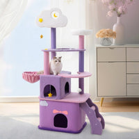 Cat Climbing Frame Cushioned Covered Feline Activity Center with Perches Indoor Feline Furniture for Cats